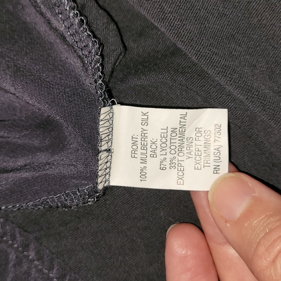 Ash grey Mulberry silk top with embellishments - Picture 3 of 4